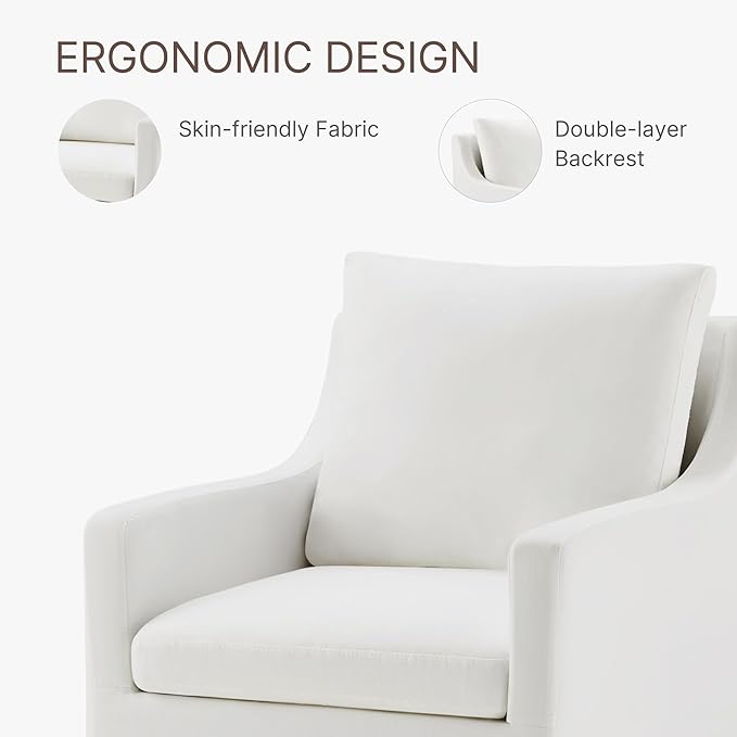 Upholstered Dining Chairs with Casters Washable Cover Side Deskchair with - Image 5