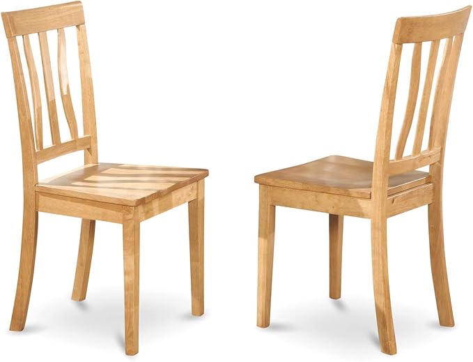 East West Furniture MZAN5-OAK-W 5 Piece Modern Dining Table Set Includes a - Image 8