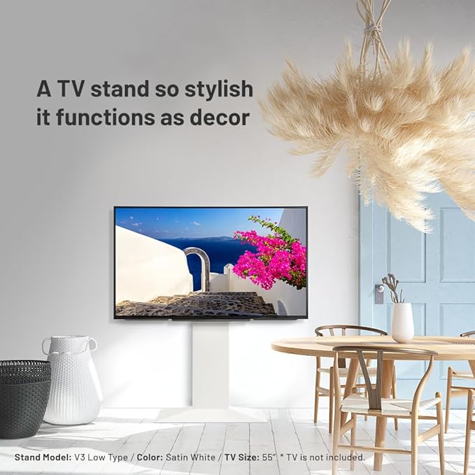 V3 High Type TV Stand w/Multi-Device Holder and Soundbar Shelf M White Set | - Image 8