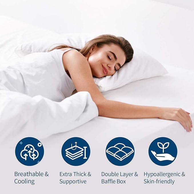 ELEMUSE Twin Size Extra Thick Fusion Goose Down Feather Filled Mattress Topper - Image 7
