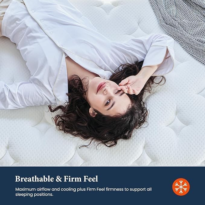 Coolvie 12 Inch King Size Mattress, Firm Feel Fiberglass Free Hybrid Mattress - Image 4