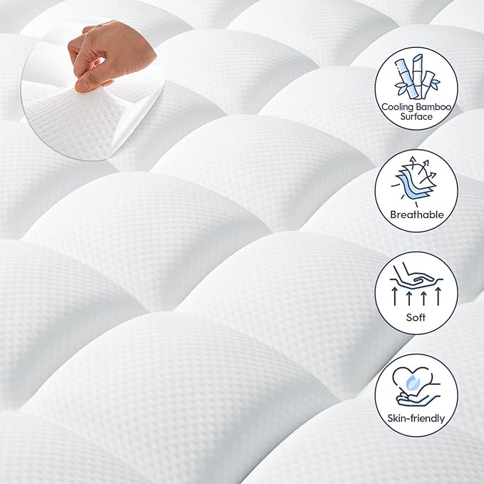ELEMUSE Twin Size Dual Layer 3 Inch Memory Foam Mattress Topper, 2 Inch Cooling - Image 8