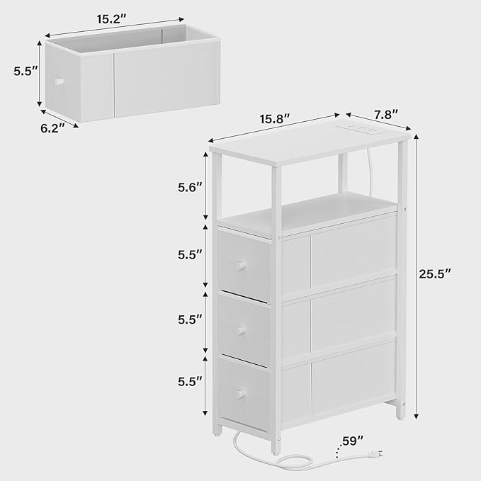 TUTOTAK Narrow LED Night Stand - Image 3