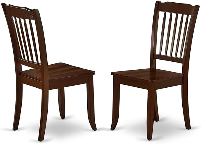 East West Furniture DLDA5-MAH-W 5 Piece Dining Set Includes a Round Dining Room - Image 3