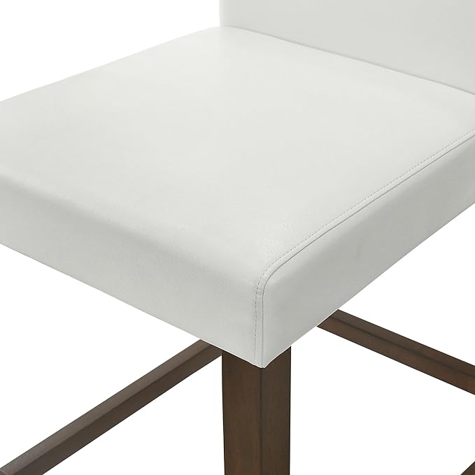CHITA Counter Height Bar Stools Set of 2, PU Leather in White - Image 8