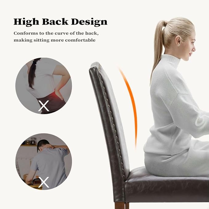 Kitchen Chairs Set of 2 Modern Upholstered Fabric Seat - Image 5