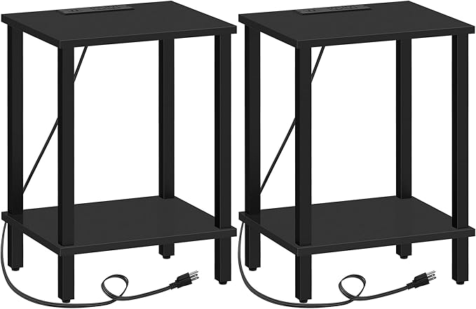 TUTOTAK End Table with Charging Station, Side Table with USB Ports and Outlets - Image 8
