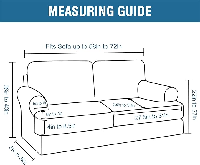 H.VERSAILTEX Sofa Cover 3 Piece Loveseat Slipcovers Thick Velvet Couch Cover - Image 2