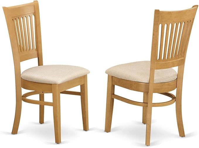 East West Furniture DLVA3-OAK-C 3 Piece Dining Set Contains a Round Dining Room - Image 3