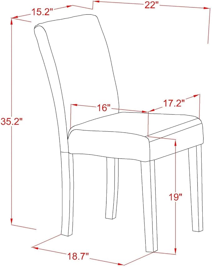 East West Furniture ANAB5-MAH-72 5 Piece Dining Table Set Includes a Round - Image 6