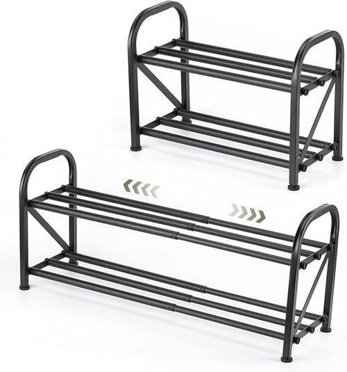 2-Tier Shoe Rack for Closet, Adjustable for Entryway Closet Doorway SturdyMetal by Atrastout