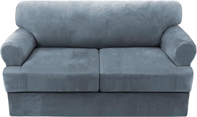 H.VERSAILTEX Sofa Cover 3 Piece T Cushion Loveseat Slipcovers Thick Velvet by HVERSAILTEX