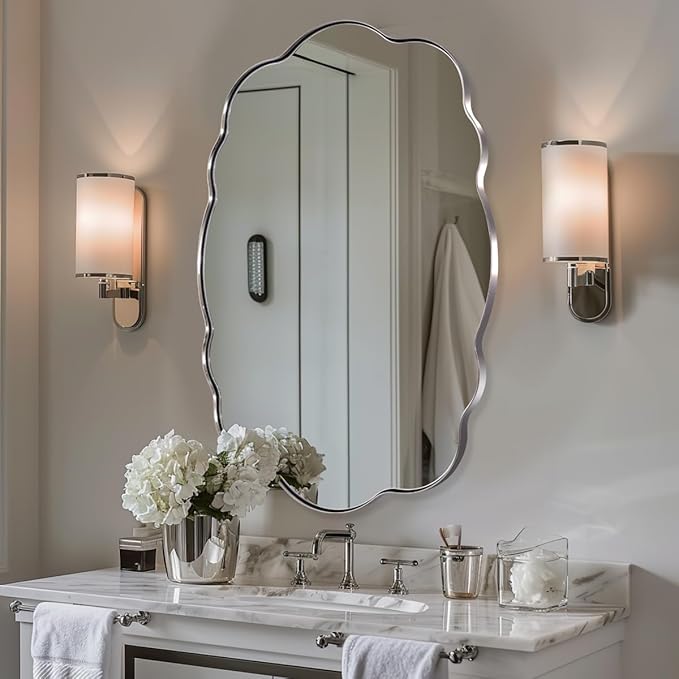 ANDY STAR Chrome Vintage Scalloped Mirror - Image 7