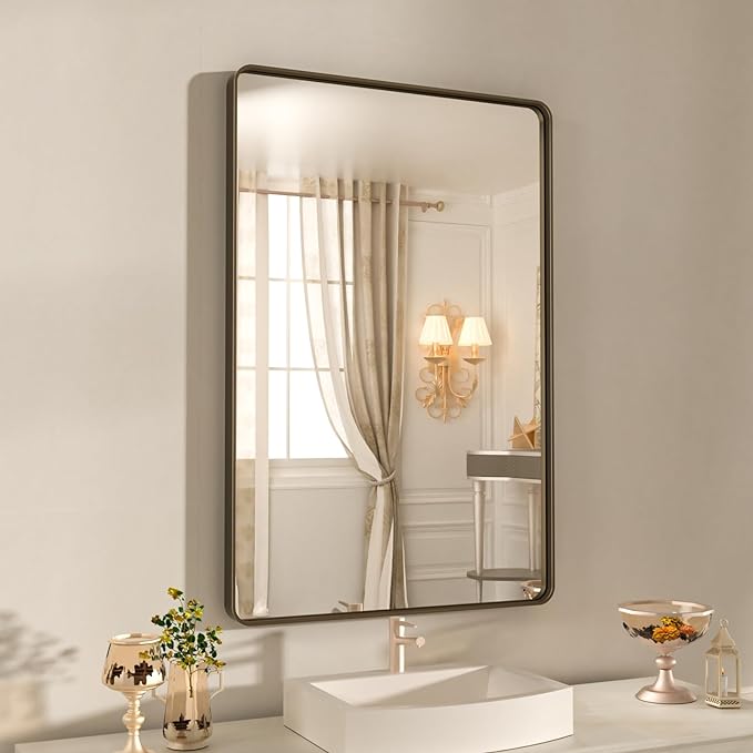 WEER 24x32 Inch Bronze Bathroom Mirror by WEER
