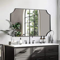 ANDY STAR 30x48 Inch Mirror, Matte Black Bathroom Vanity Mirror, Scalloped by ANDYSTAR