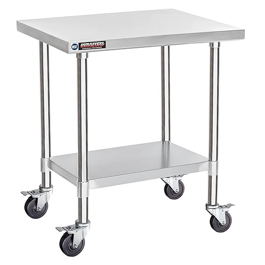 DuraSteel 24x30 NSF Stainless Steel Cart Work Table by DuraSteel