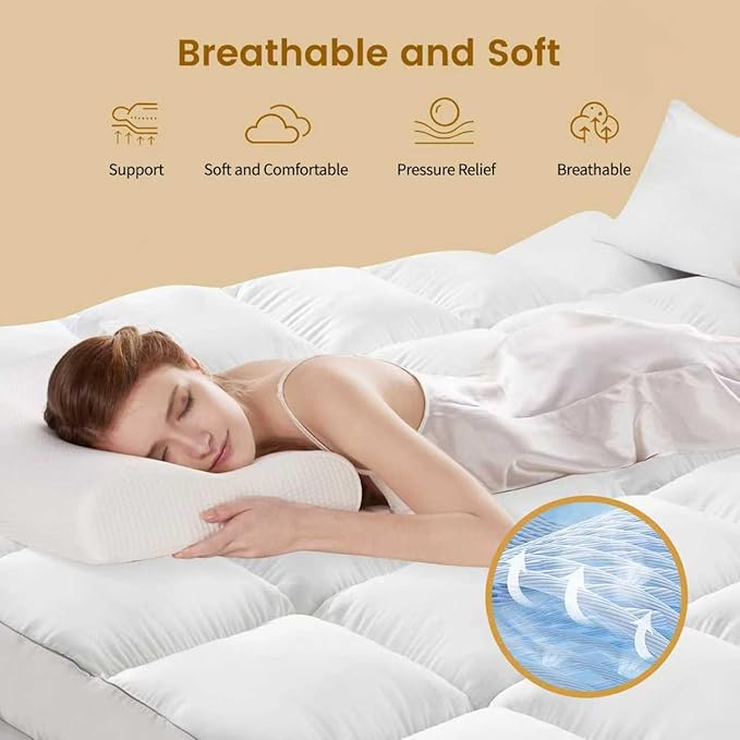 Decroom 5 Inch Memory Foam Mattress Topper Full Size, Filled - Image 4