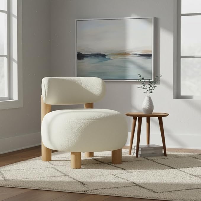 Modern Boucle Accent Chair, by Kislot