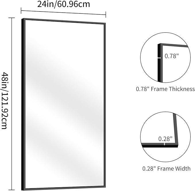 YIROMAN Bathroom Mirror 48"x24", Large Brushed Gold Bathroom Mirror - Image 6