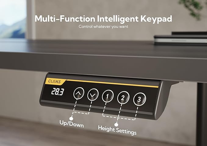 Claiks Electric Standing Desk, Adjustable Height Stand up Desk, 40x24 Inches - Image 8