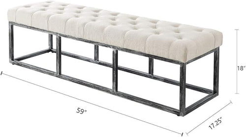 24KF Upholstered Tufted Long Bench Seats - Image 2