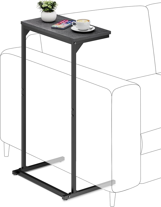 TUTOTAK C Shaped End Table, Small Side Table, 28.7 inch Tall Couch Table - Image 8