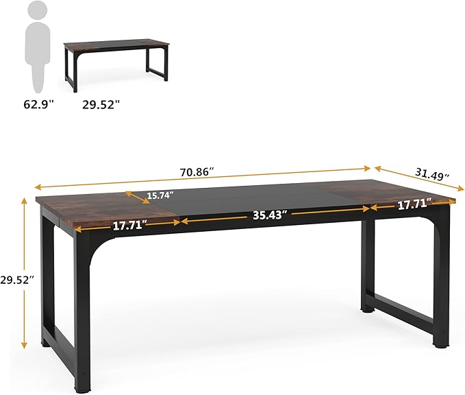 Tribesigns 70.8”Executive Desk, Large Office Computer Desk - Image 2