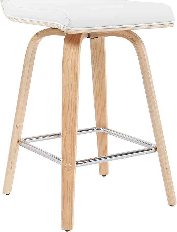 Armen Living Vienna Modern Swivel 26" Counter Height Barstool - Image 7