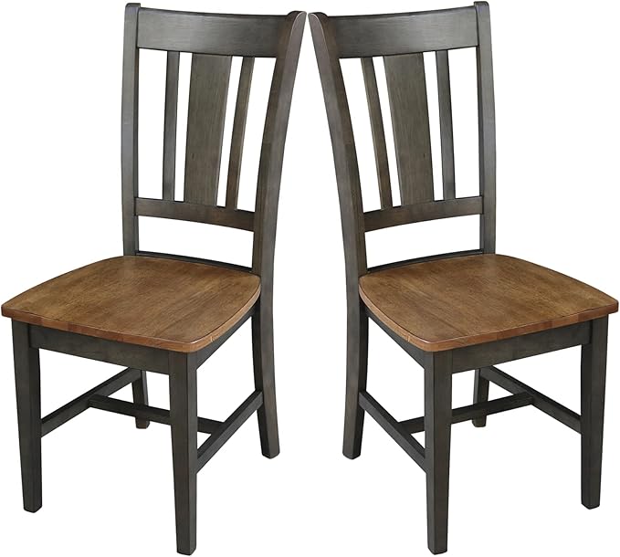 International Concepts San Remo Splatback Dining Chair, Hickory/Washed Coal - Image 10