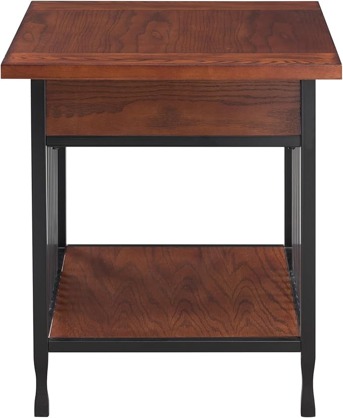 Leick Home Ironcraft Coffee Table, Solid Wood, 2 Drawers, 1 Display Shelf - Image 6