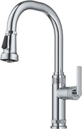 KRAUS Allyn Industrial Pull-Down Single Handle Kitchen Faucet in Chrome by KRAUS