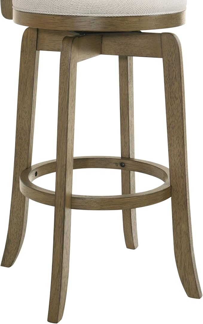 Armen Living Blair 30 in. Putty Brown Bar Height Rubberwood Swivel Barstool - Image 13