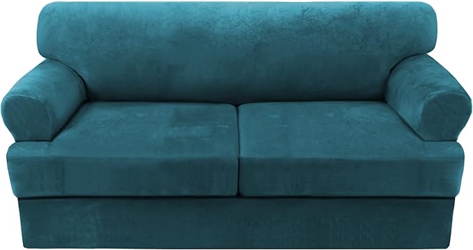 H.VERSAILTEX Sofa Cover 3 Piece T Cushion Sofa Slipcovers Thick Velvet Couch by HVERSAILTEX