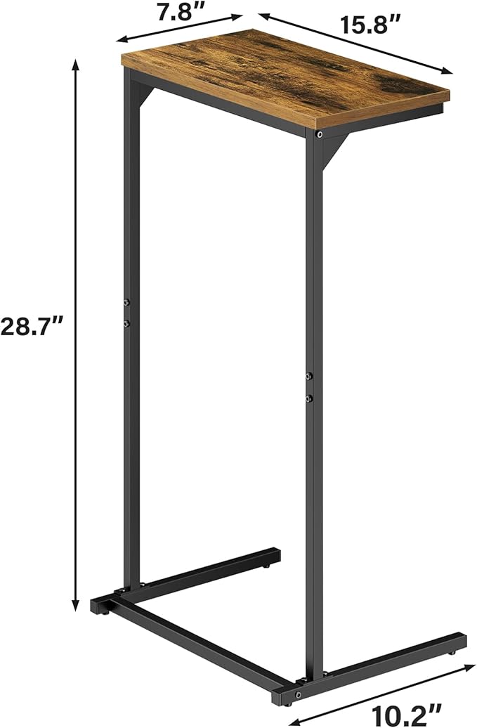 TUTOTAK C Shaped End Table, Tv Tray, Small Side Table, 28.7 inch Tall Couch - Image 7