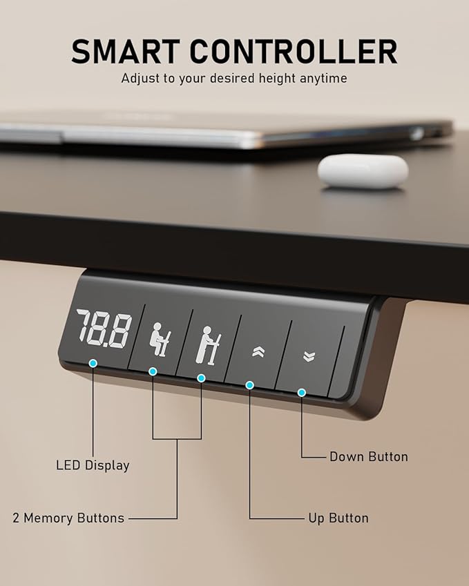 Standing Desk, Large Height Adjustable Electric Stand up Desk, 55 x 24 Inches - Image 6