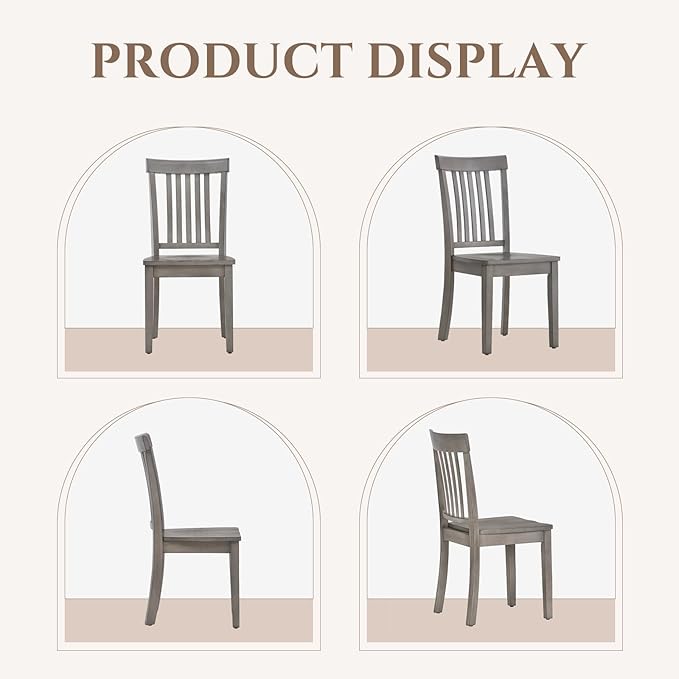 COLAMY Wooden Dining Chairs Set of 6, Spindle High Back Windsor Kitchen Side - Image 8