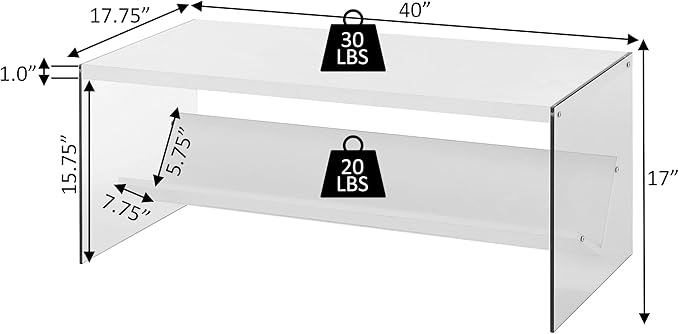 Convenience Concepts SoHo Glass Modern Living Storage Shelf, Contemporary - Image 3
