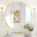 BEAUTYPEAK 32 Inch Round Mirror, Metal Frame Circle Mirror, Wall Mounted by BEAUTYPEAK