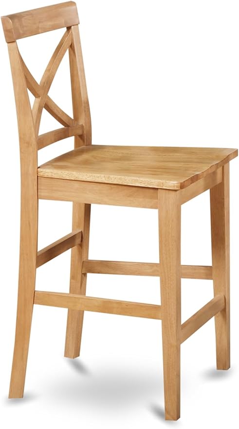 East West Furniture CAPU7H-OAK-W 7 Piece Kitchen Counter Height Dining Table - Image 5