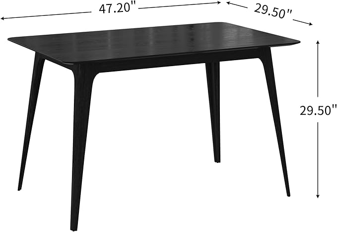 Mid-Century Modern Solid Wood Dining Table - Image 2