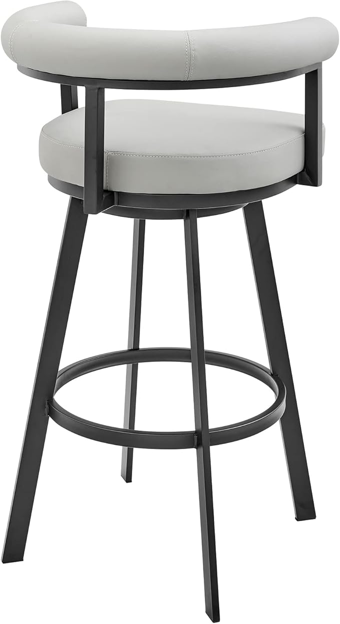 Armen Living Magnolia Swivel Counter Stool in Black Metal - Image 6
