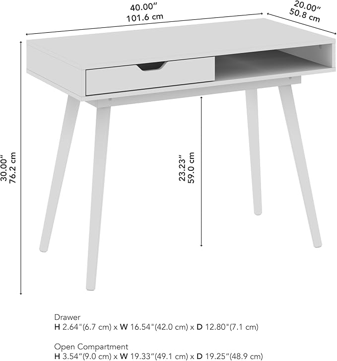 Bush Furniture Nora 40W Writing Desk in Dark Walnut | Computer Table - Image 3