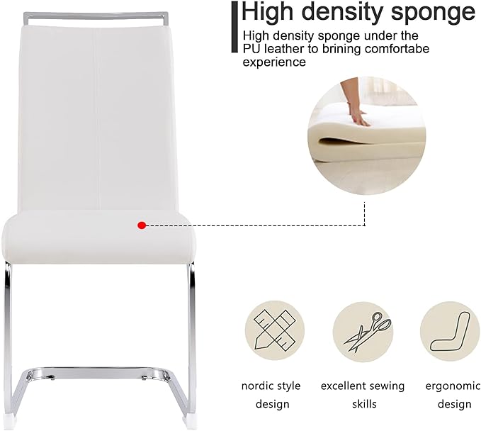 Dining Chairs Set, Kitchen Modern Metal Chairs - Image 6