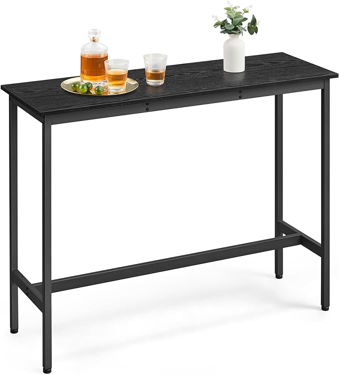 VASAGLE Bar Table, Narrow Long Kitchen Dining Table, Sturdy Metal Frame by VASAGLEbySONGMICSHOME