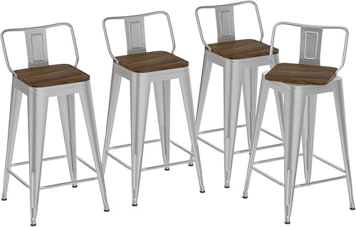 26 Inch Swivel Bar Stools Set of 4, Counter Height Bar Stools by Homvinax