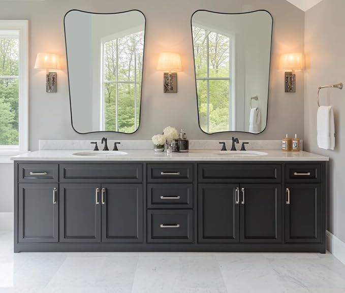 ANDY STAR 30x48 Inch Matte Black Mirror, Modern Bathroom Mirror in Premium - Image 6