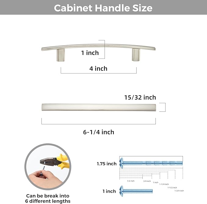 5 Pack Cabinet Handles 4" Hole Center - Image 3