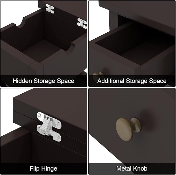 ChooChoo End Table, MDF Material Flip Top Narrow End Table - Image 9