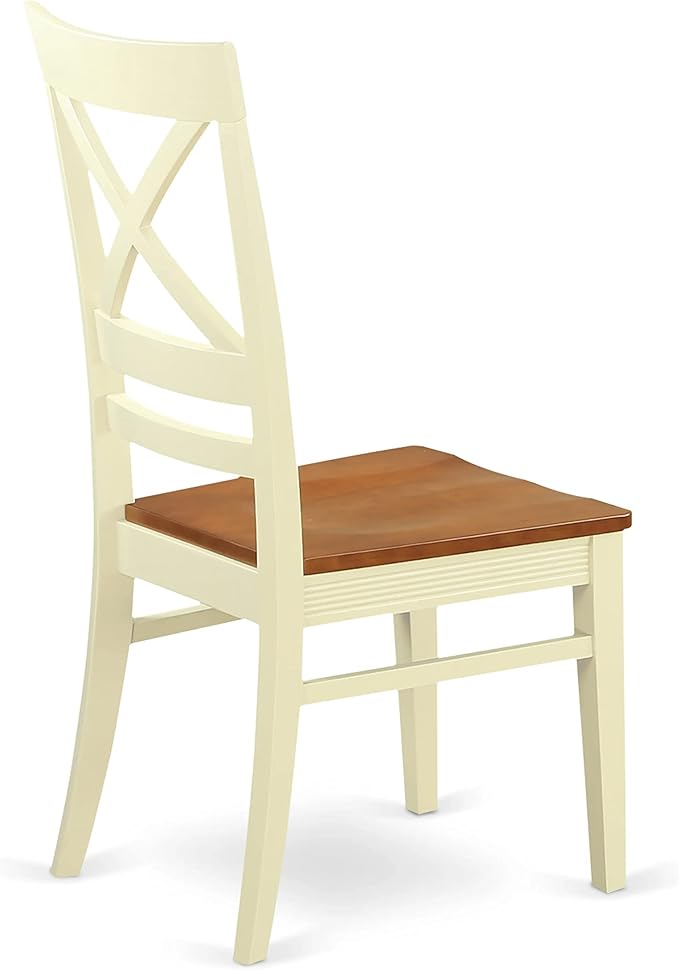 East West Furniture DOQU7-WHI-W 7 Piece Dining Room Table Set Consist of a - Image 7