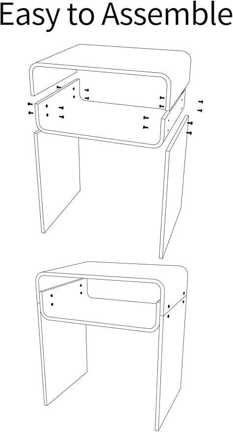 Clear Acrylic End Table 2-Tier Bedside nightstand - Image 6